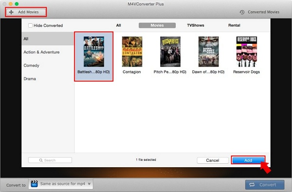 Import iTunes videos to the program