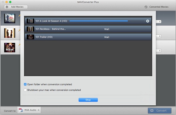 Start extracting M4A from iTunes movies
