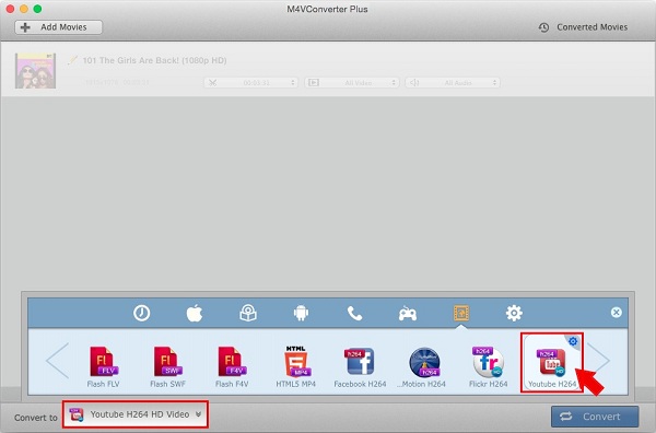 Convert iTunes video clips to video supported YouTube