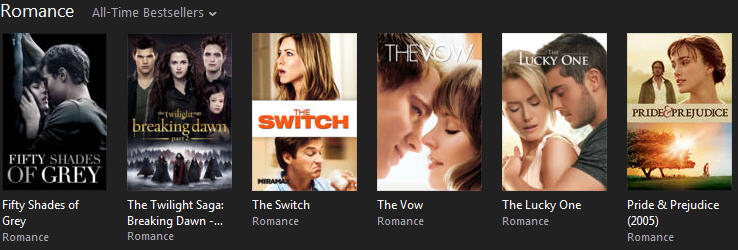 iTunes romantic love movies