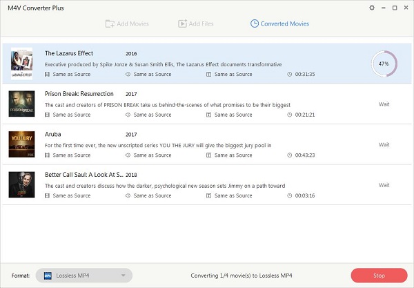 Start iTunes movies conversion